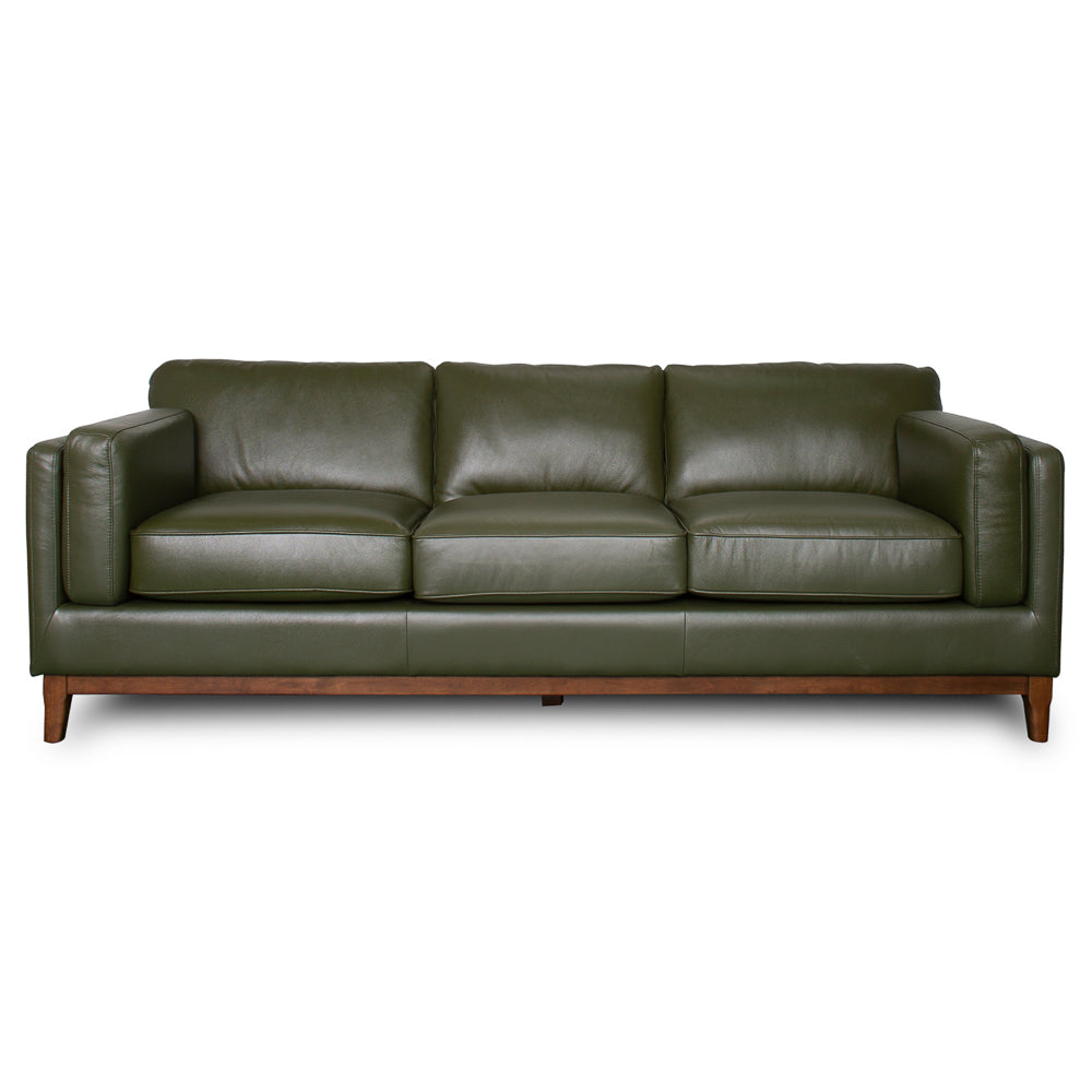 Kai Green Leather Sofa