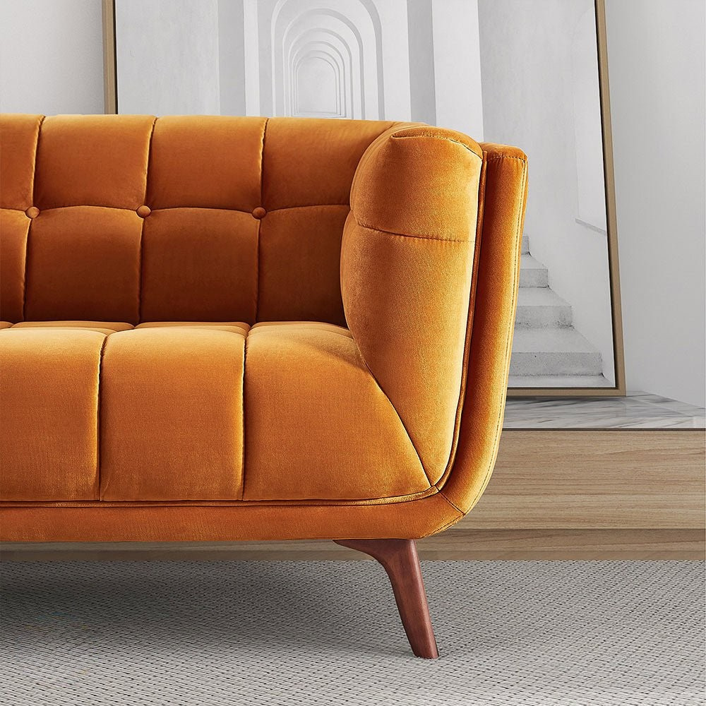 Kano Burnt Orange Velvet Sofa