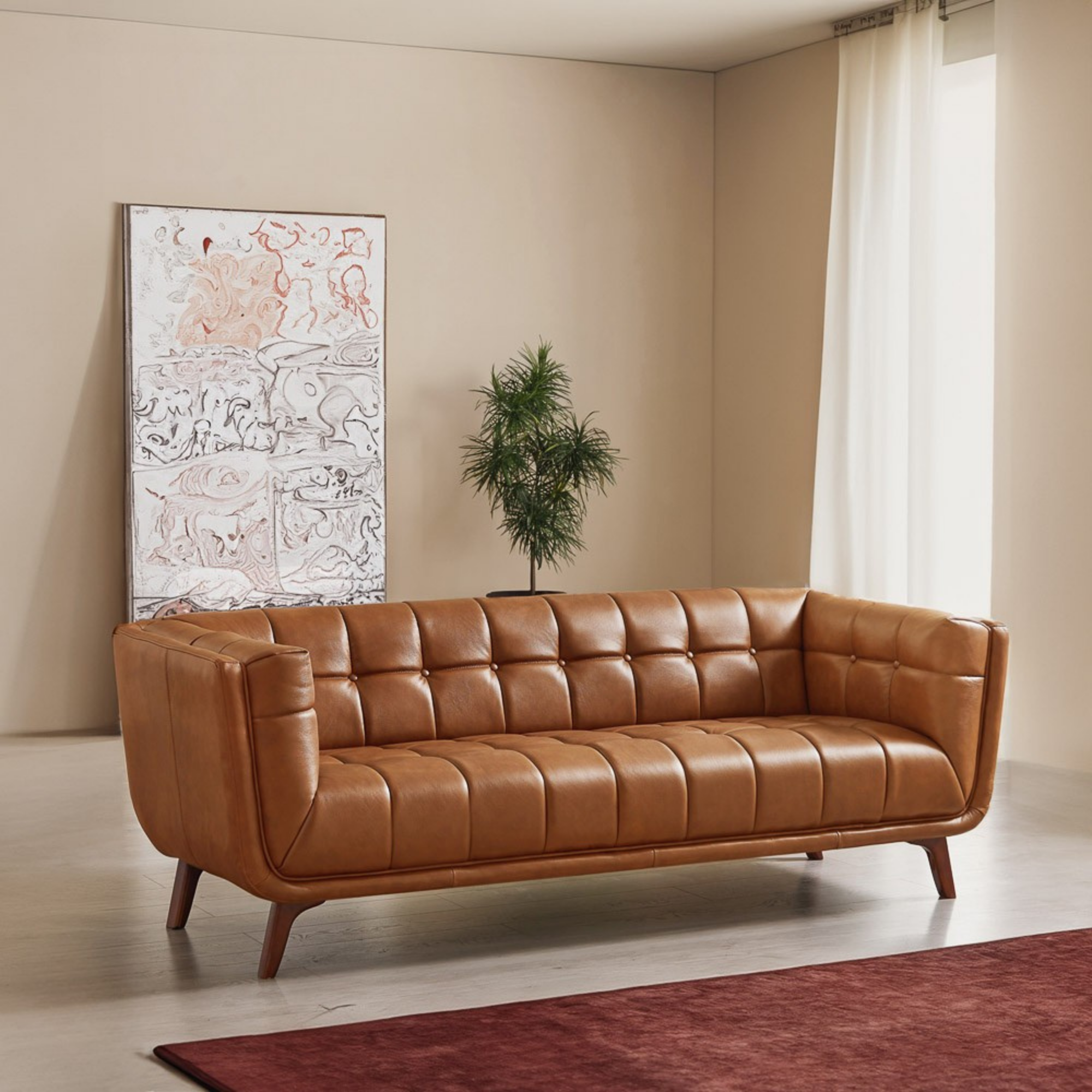 Kano Cognac Leather Sofa