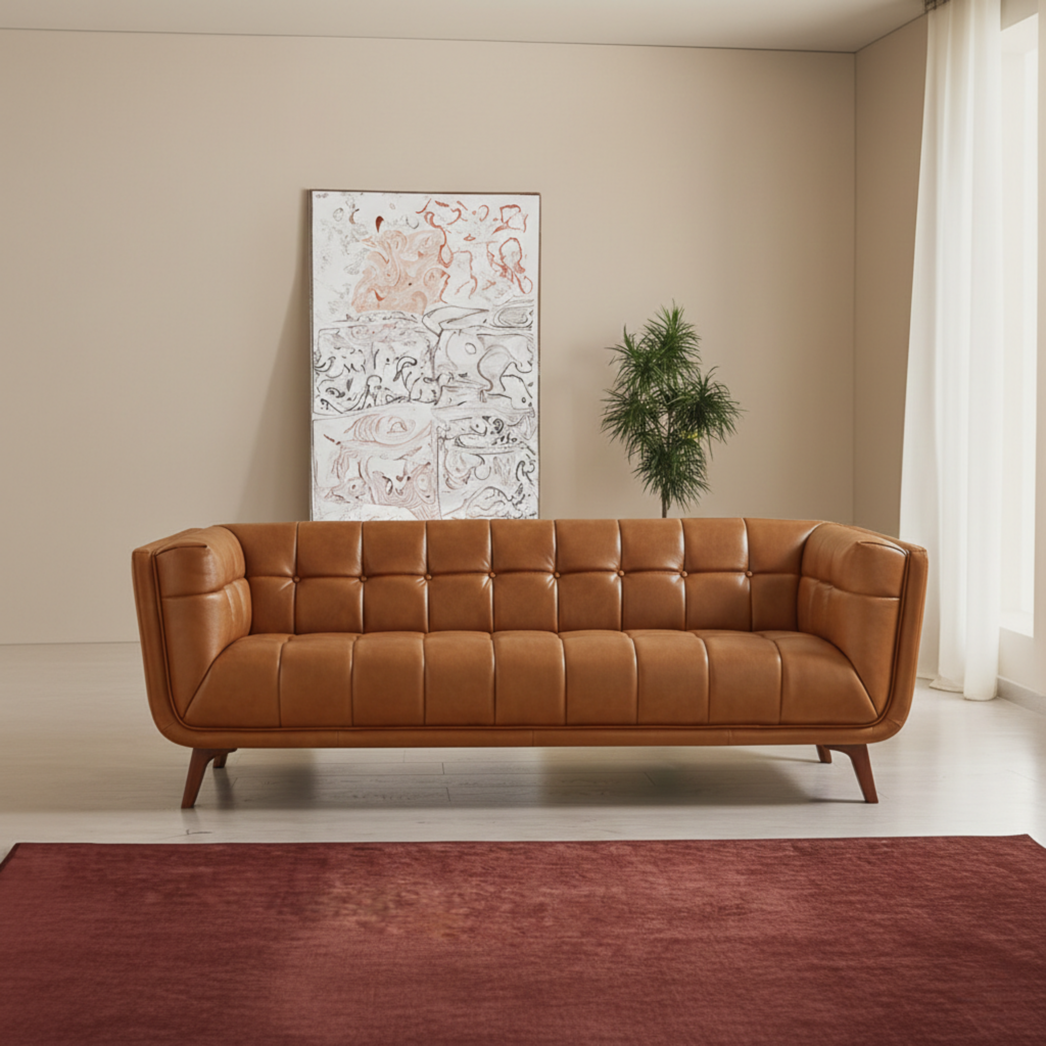 Kano Cognac Leather Sofa