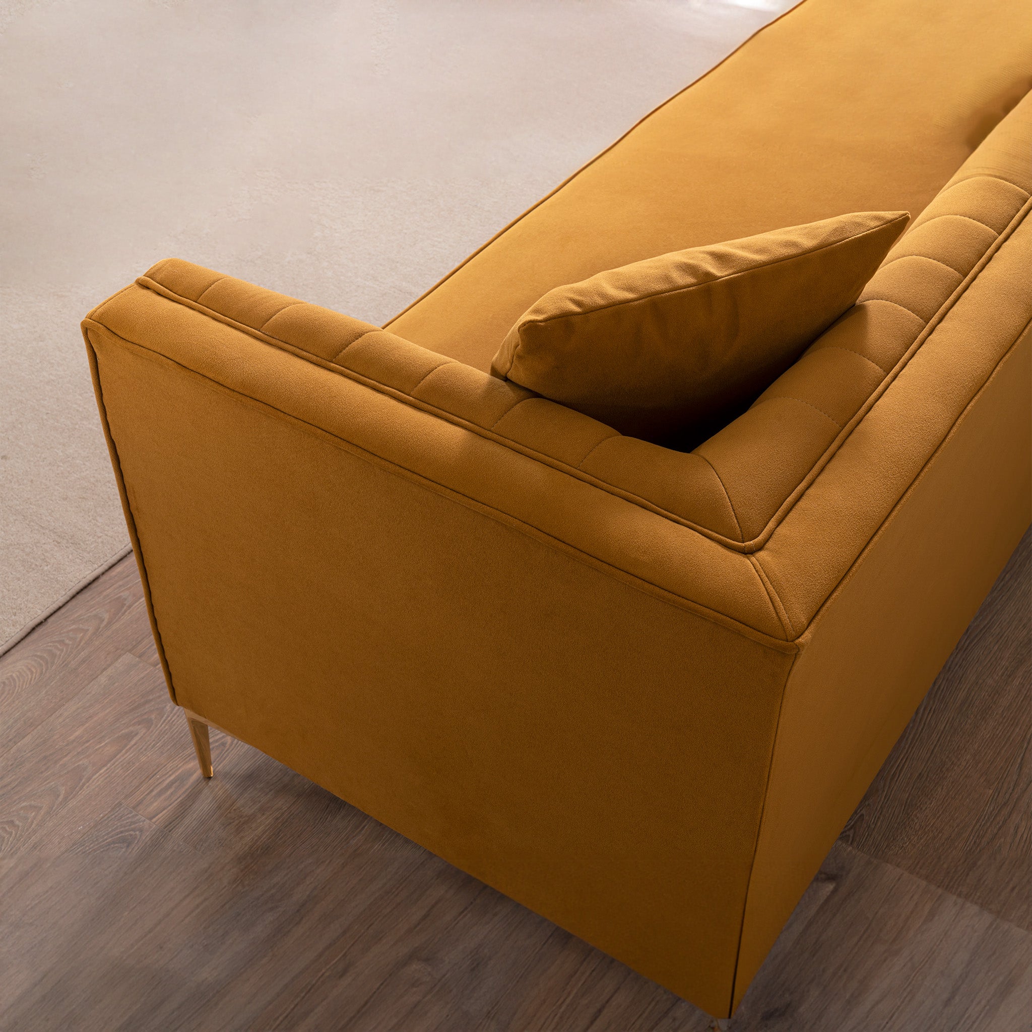 Kendra Cognac Velvet Sofa