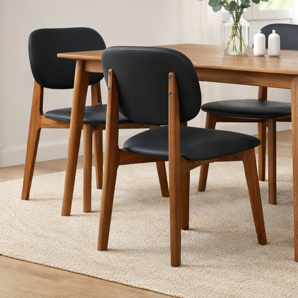 Kinsey Black Leather Dining Chair - Set of 2