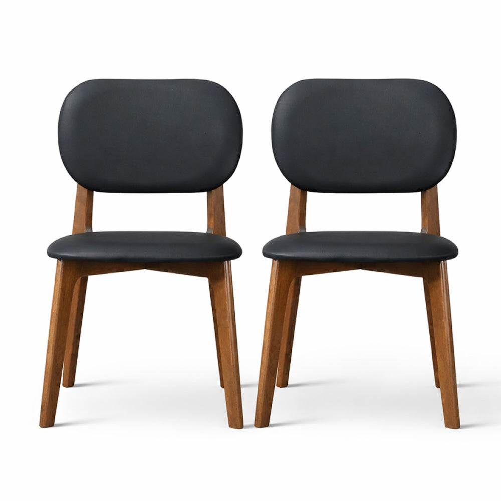 Kinsey Black Leather Dining Chair - Set of 2