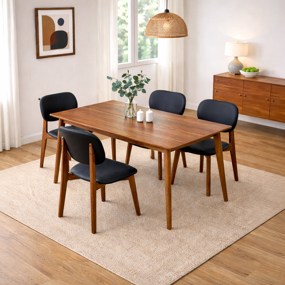 Kinsey Black Leather Dining Chair - Set of 2