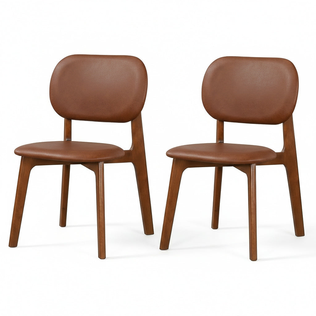 Kinsey Brown Leather Dining Chair - Set of 2