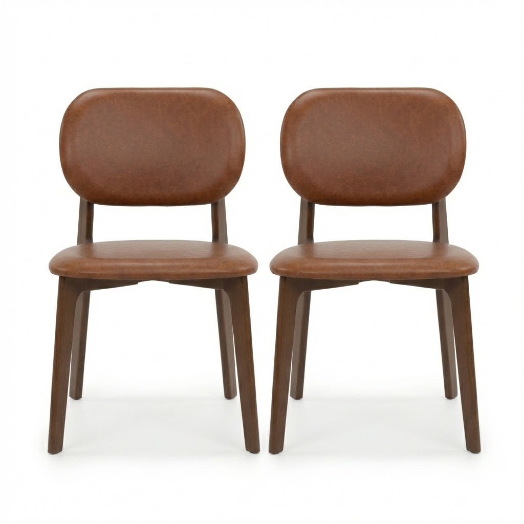 Kinsey Brown Leather Dining Chair - Set of 2