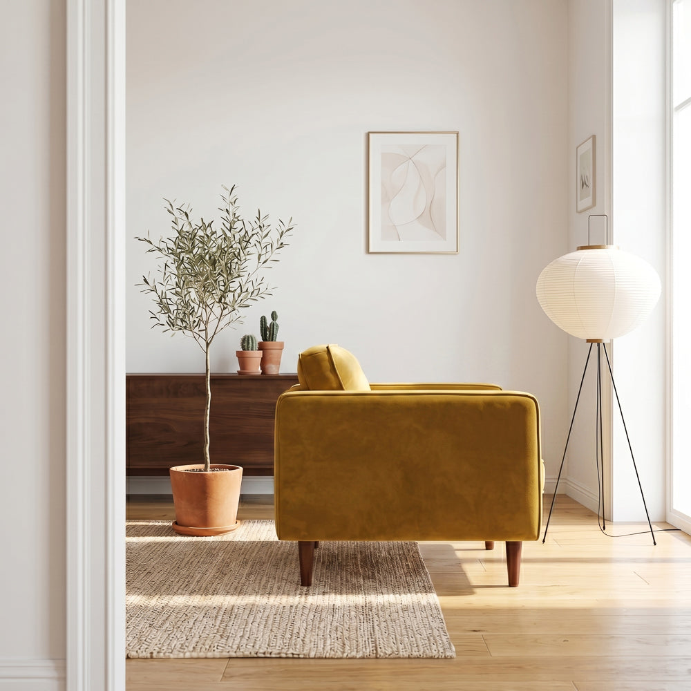 Kirby Gold Velvet Armchair
