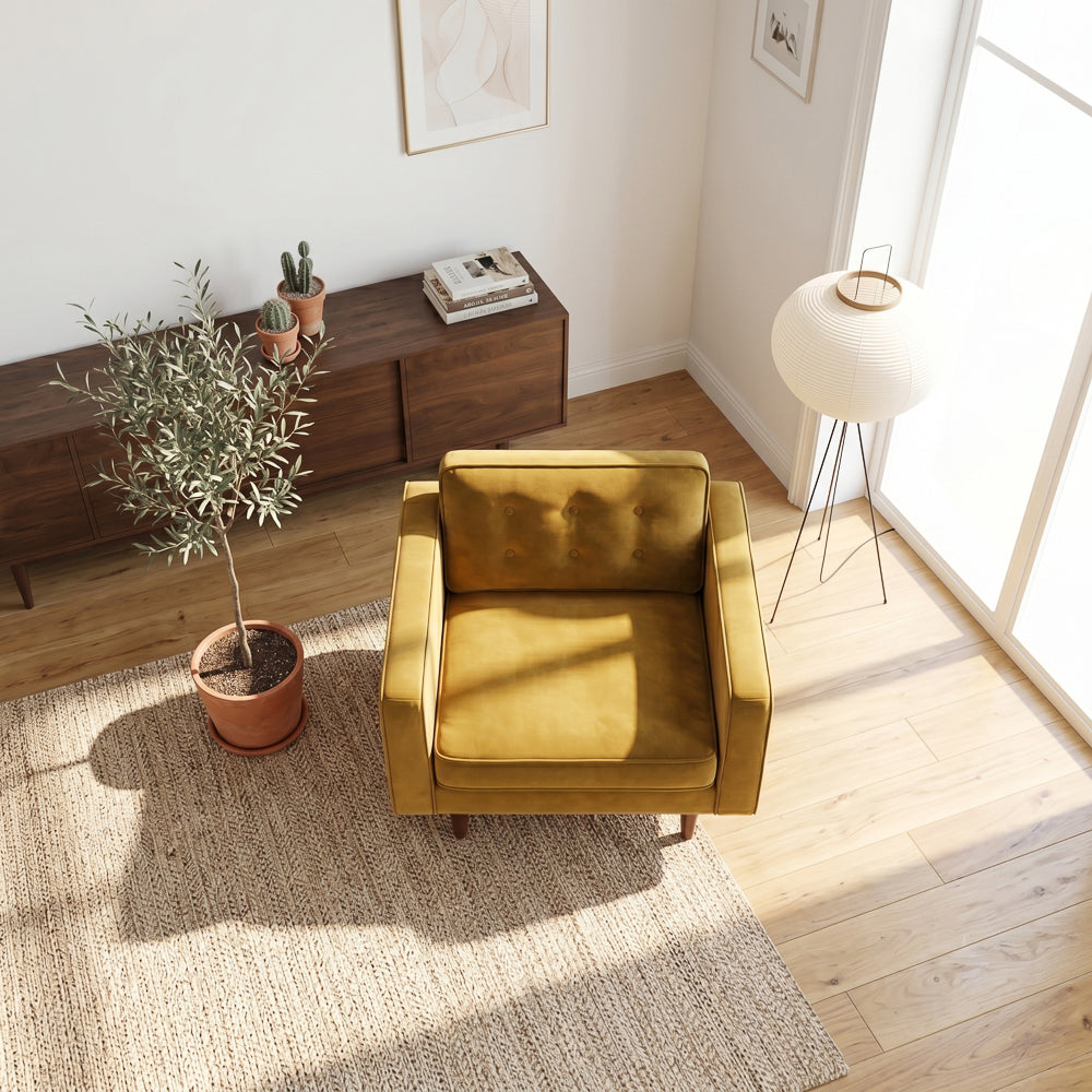 Kirby Gold Velvet Armchair
