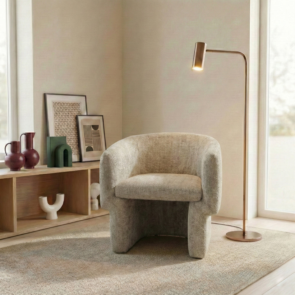 Lancaster Light Brown Chenille Lounge Chair