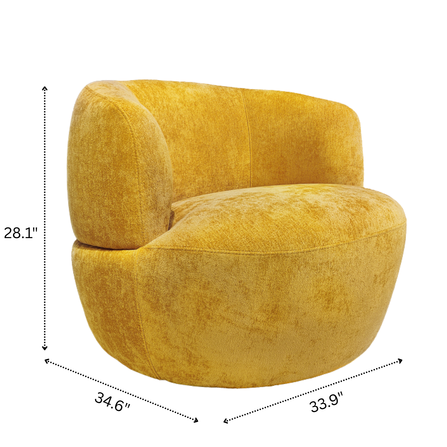 Lemon Sand Chenille Swivel Chair