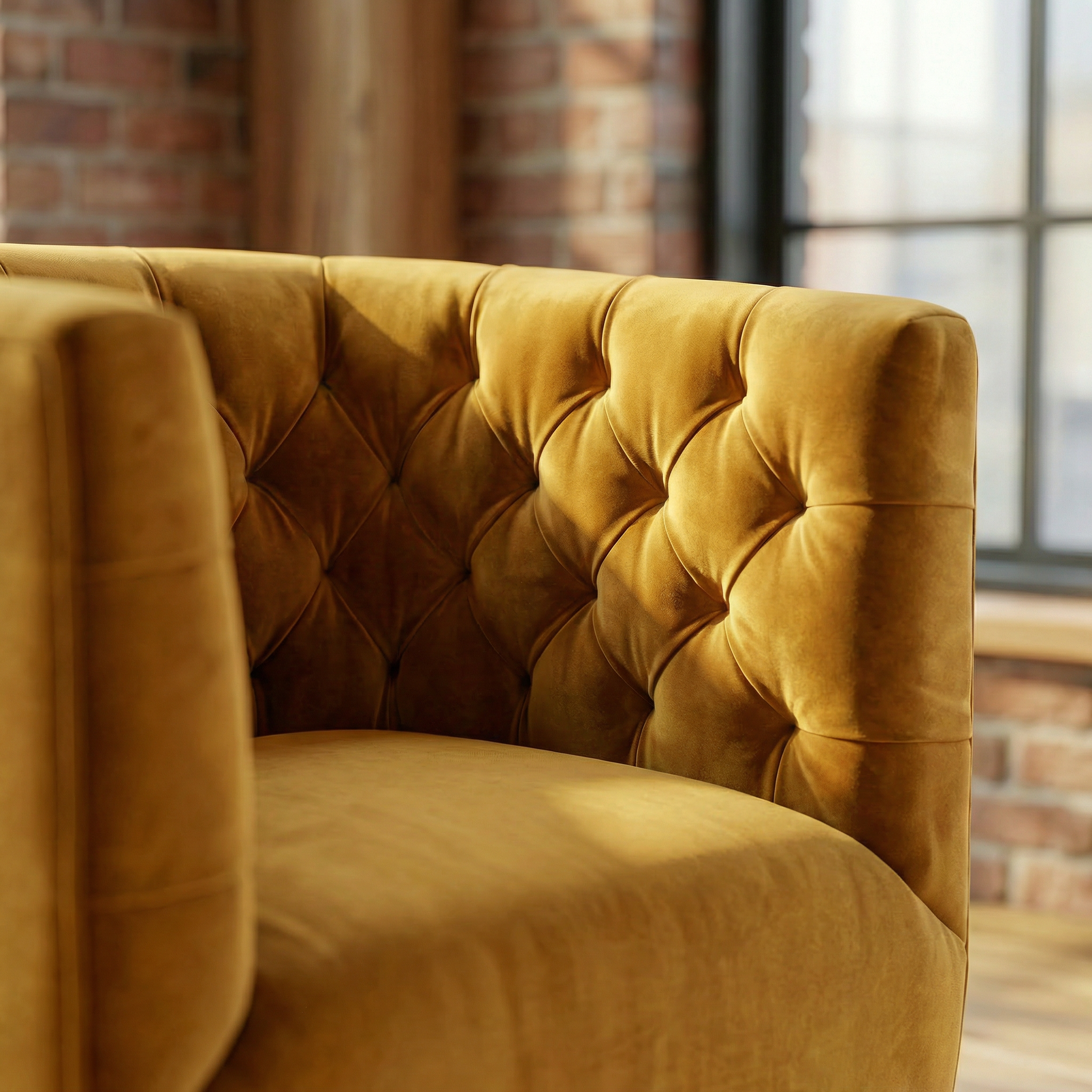 Lotte Gold Velvet Swivel Chair