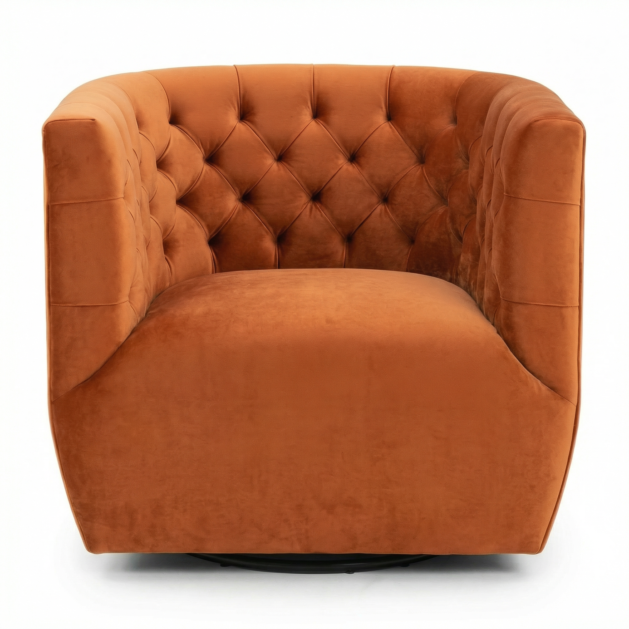 Lotte Burnt Orange Velvet Swivel Chair