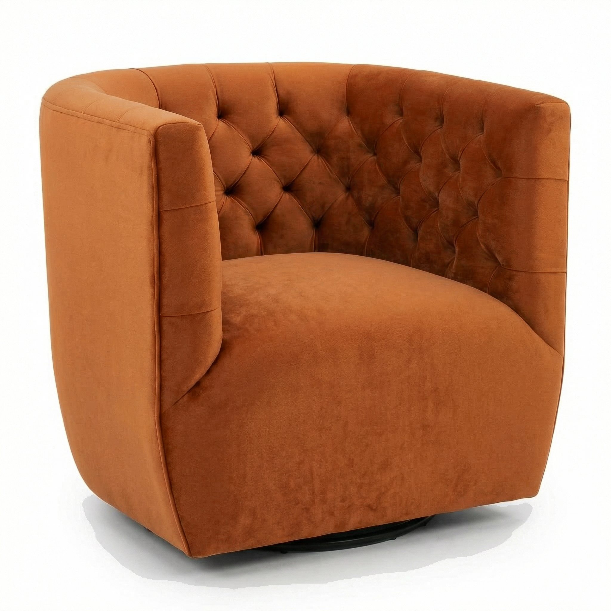 Lotte Burnt Orange Velvet Swivel Chair