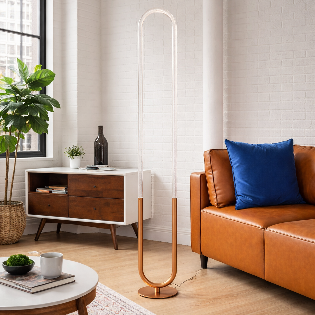 Lucent Floor Lamp - Coarse Gold - Clear