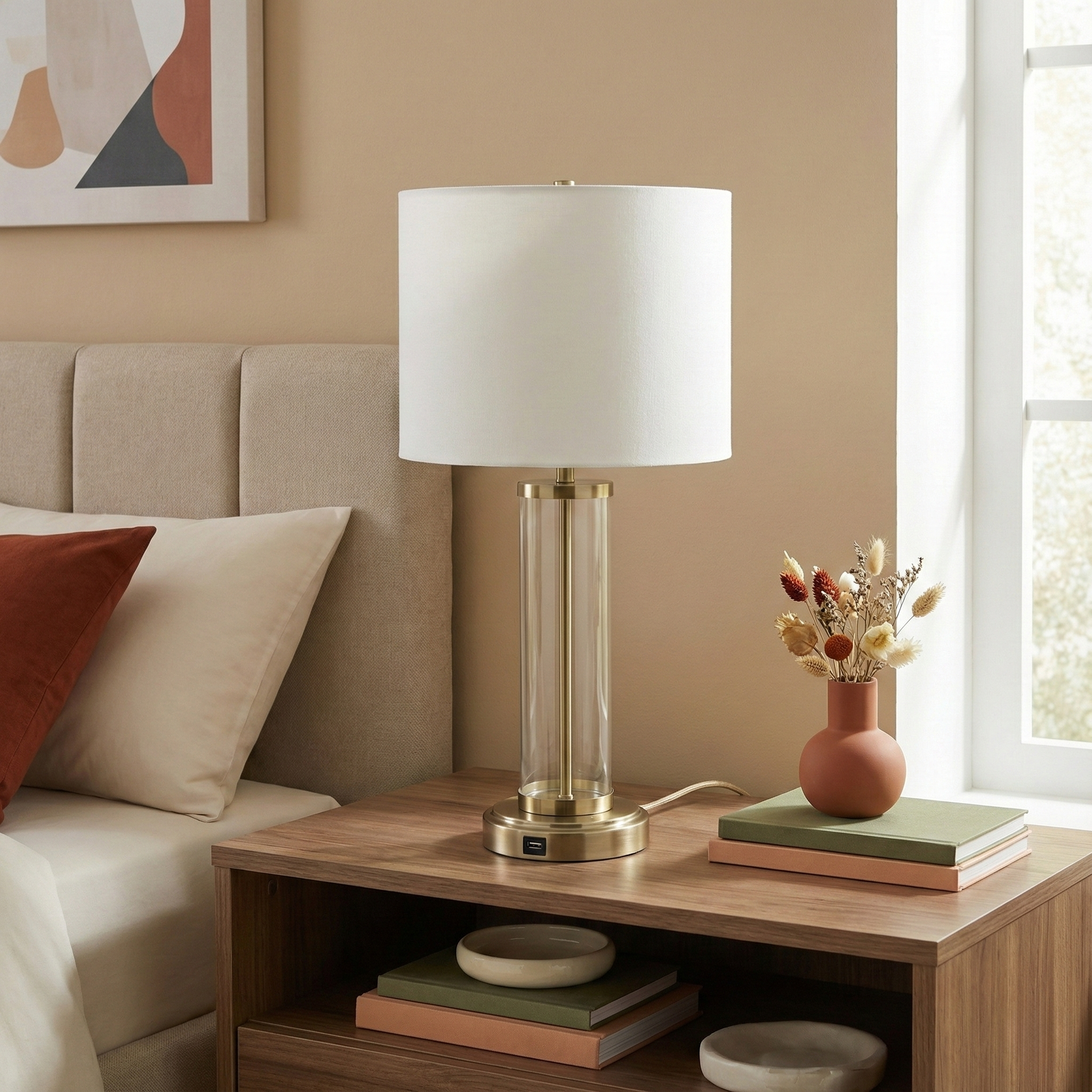 Luna Brushed Nickel Table Lamp