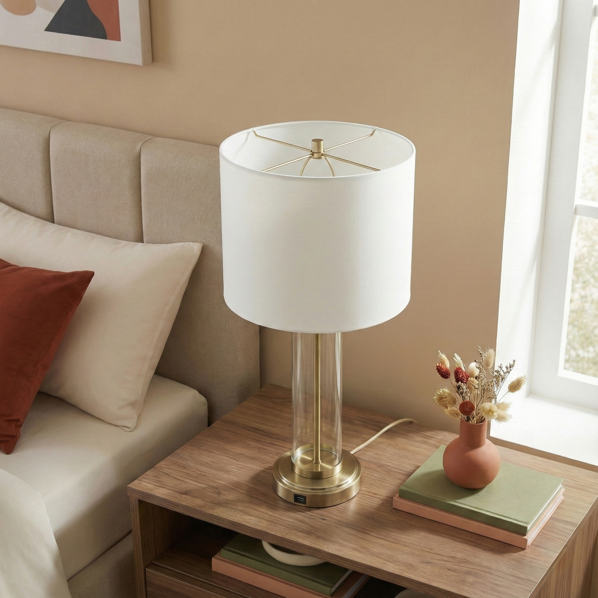 Luna Brushed Nickel Table Lamp