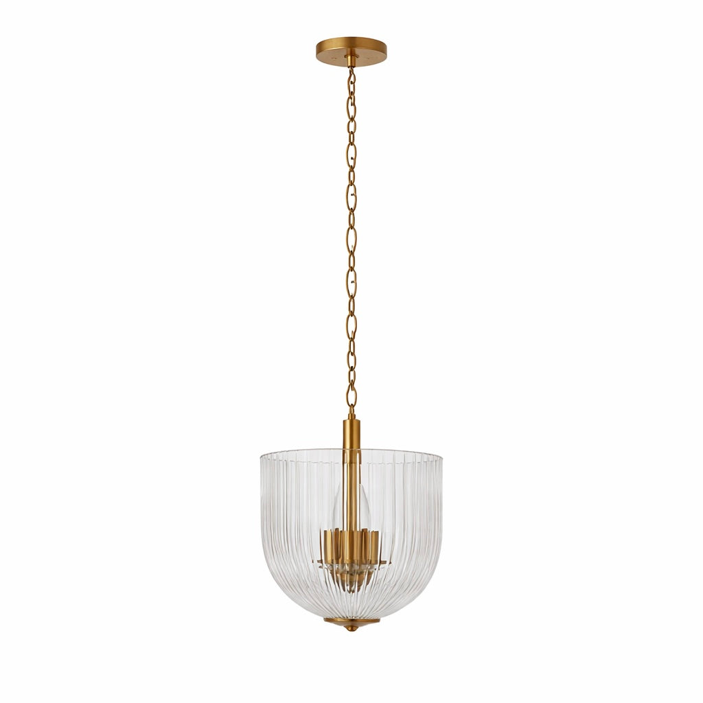 Lustra Pendant Lamp Coarse Gold - Clear Glass
