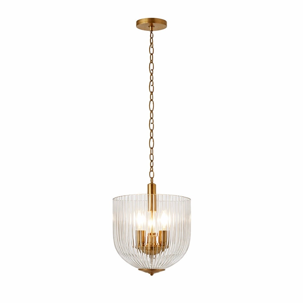 Lustra Pendant Lamp Coarse Gold - Clear Glass