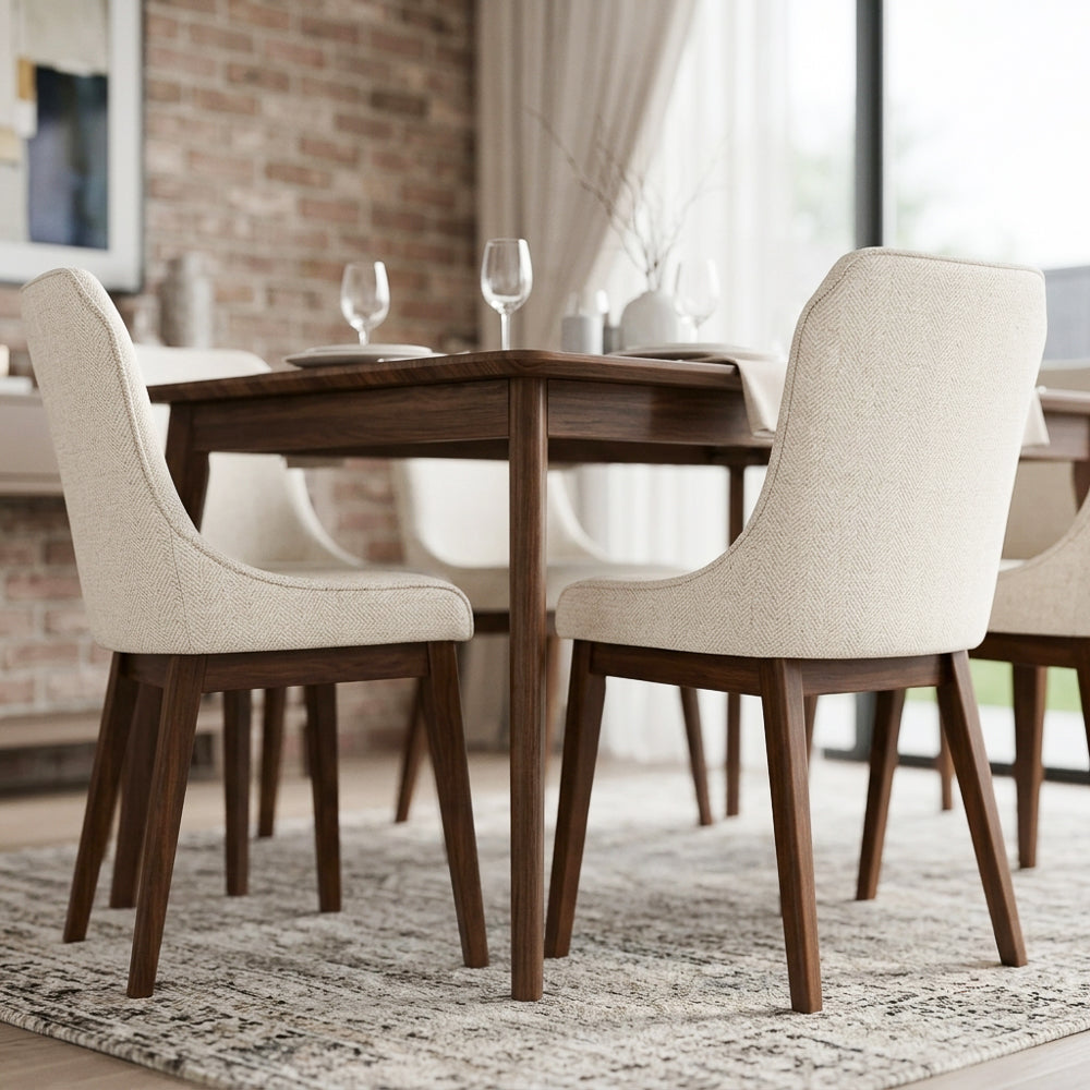 Magnolia Beige Fabric Dining Chair - Set Of 2