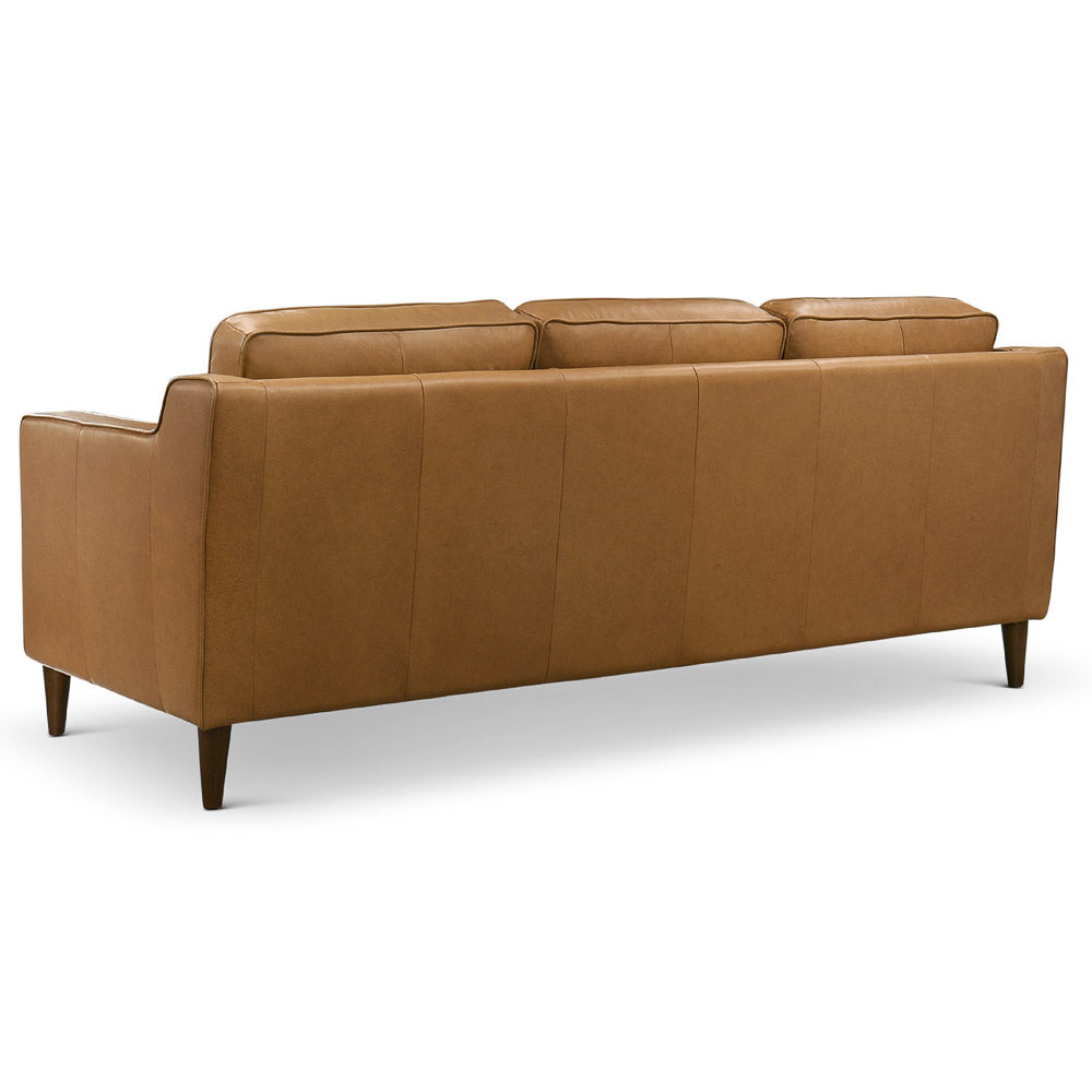 Manhattan Mid Century Modern Leather Sofa