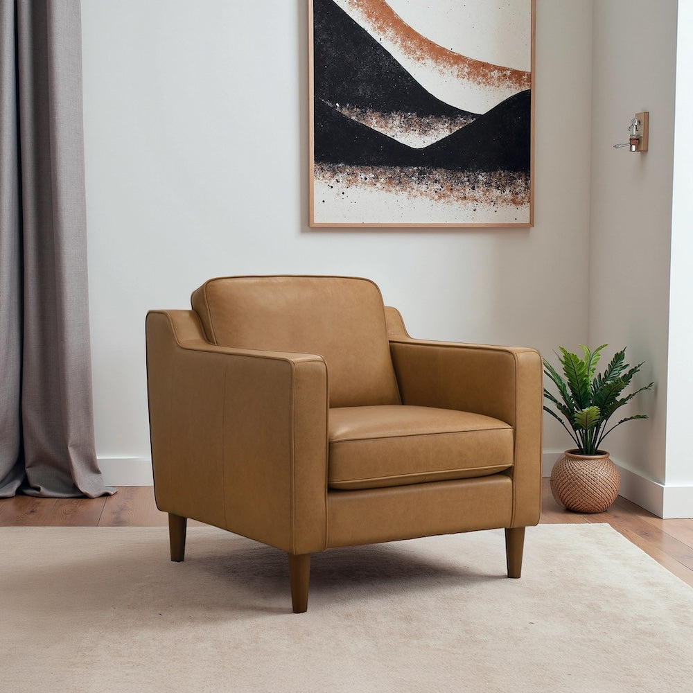 Manhattan Tan Leather Lounge Chair
