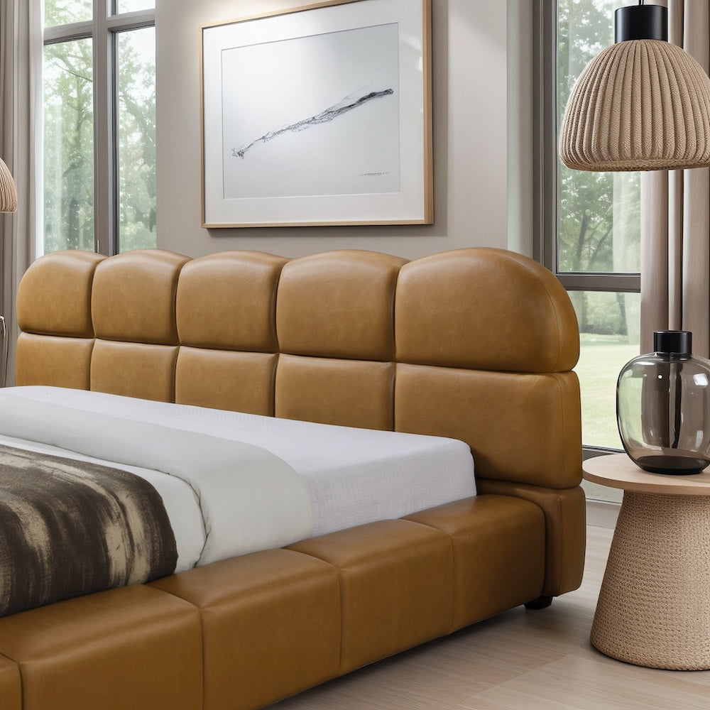 Melania Tan Vegan Leather King Bed