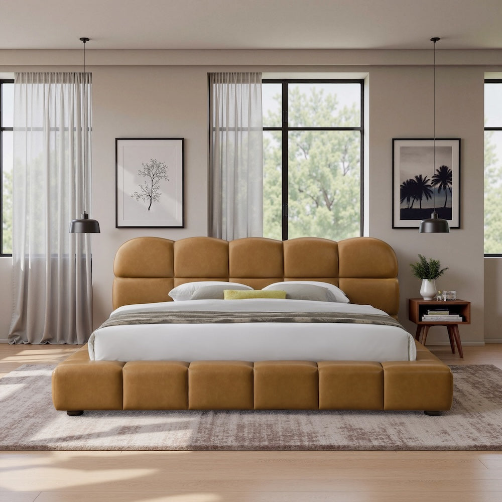 Melania Tan Vegan Leather King Bed