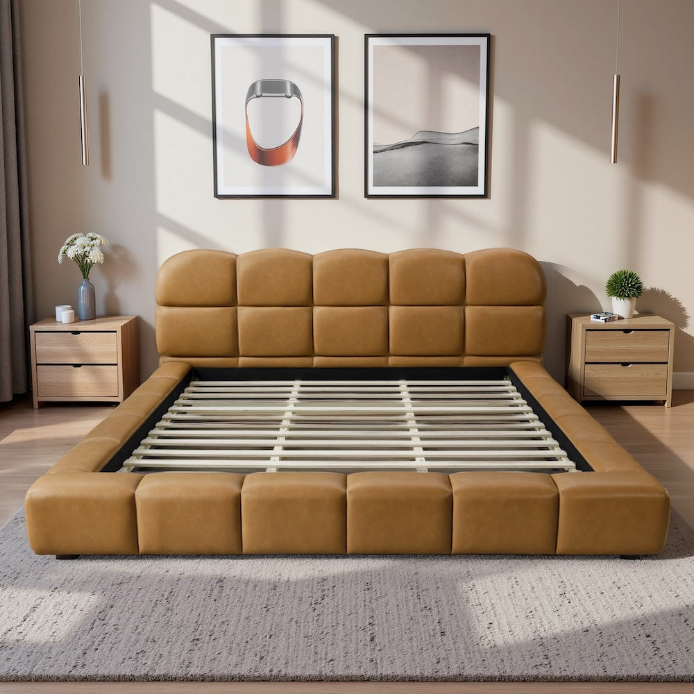 Melania Tan Vegan Leather King Bed