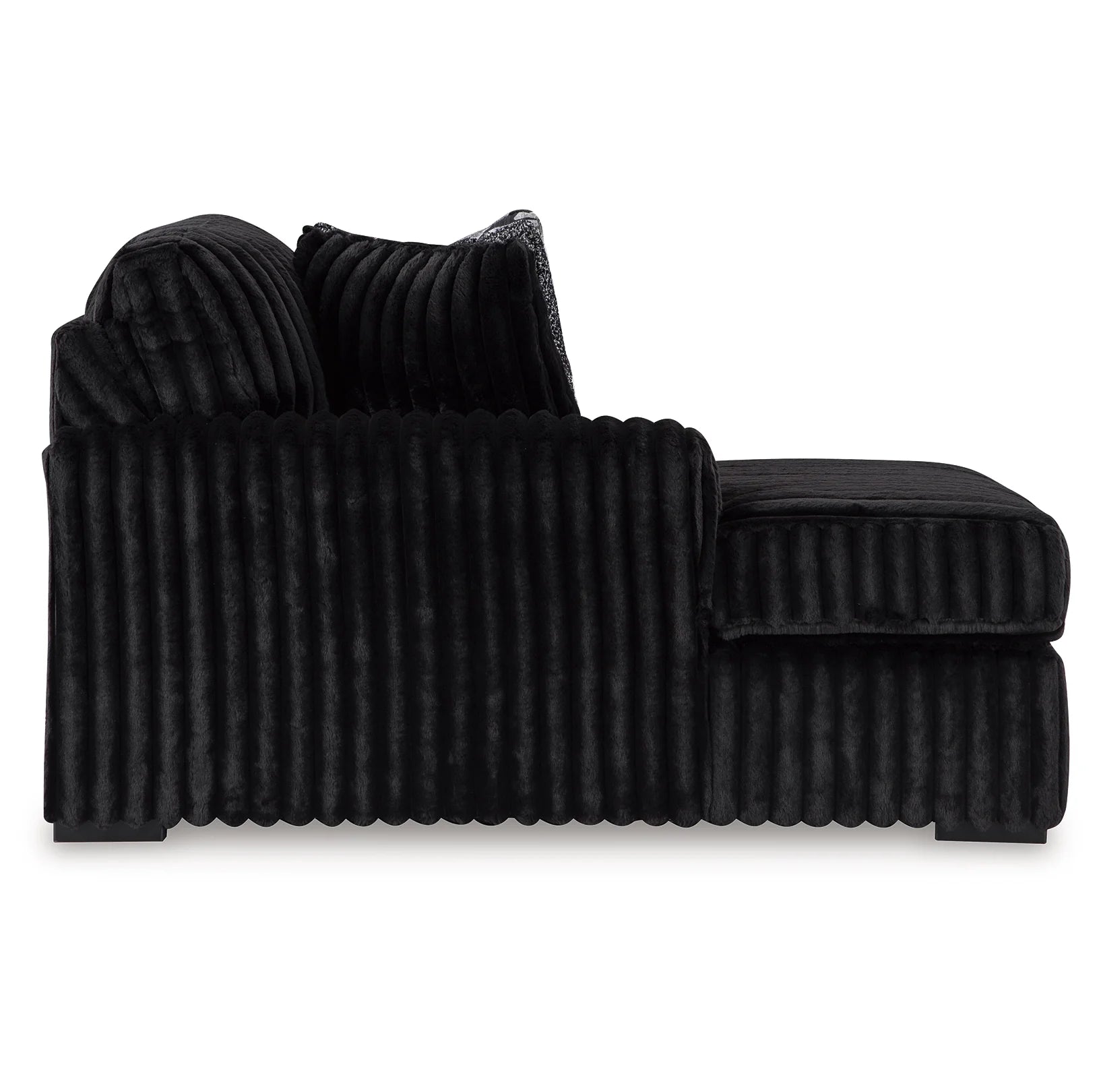 Midnight-Madness Corduroy Sectional with Chaise