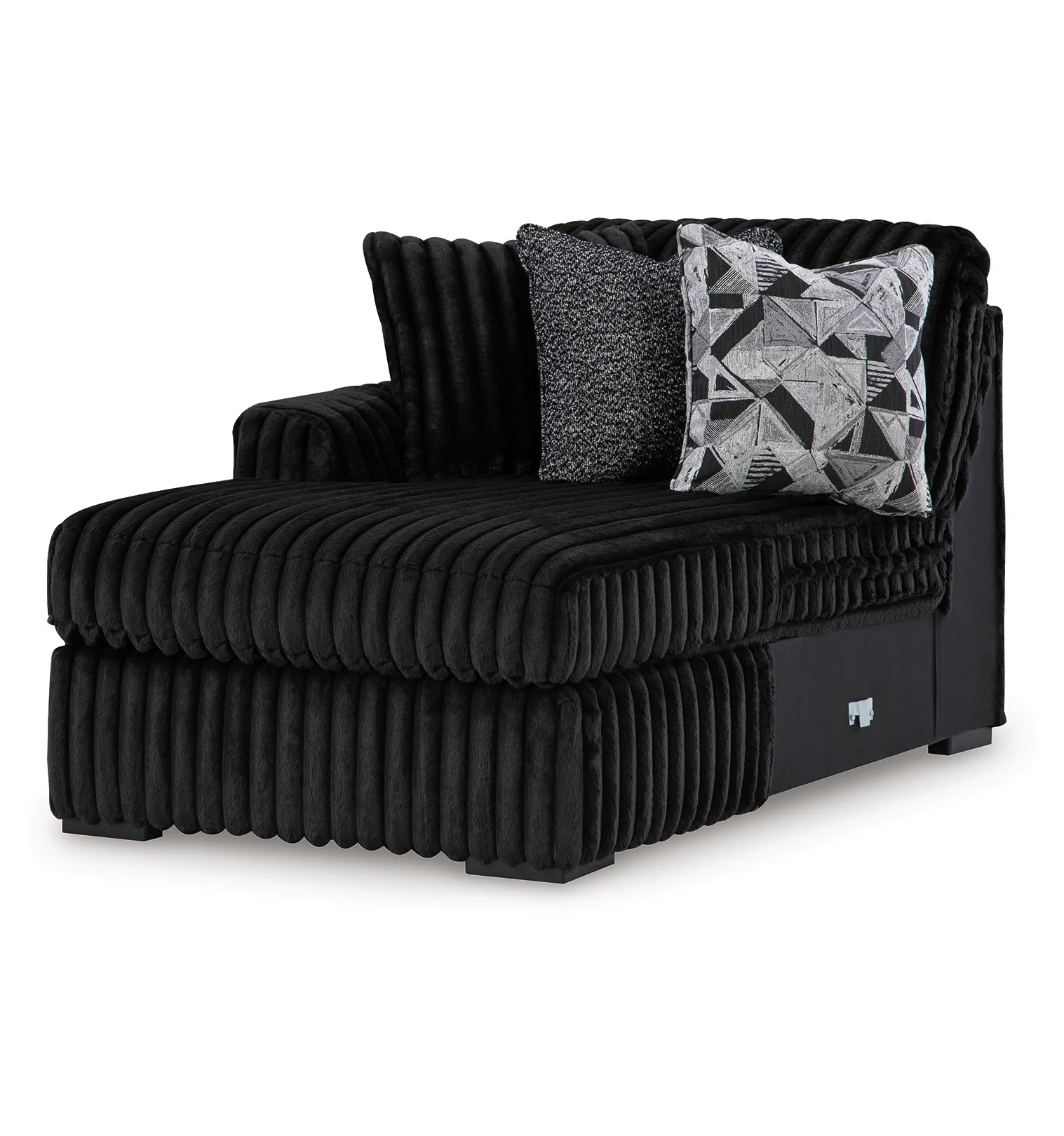 Midnight-Madness Corduroy Sectional with Chaise