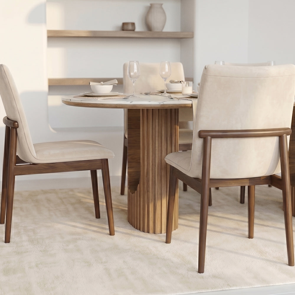 Moss Beige Velvet Dining Chair - Set of 2