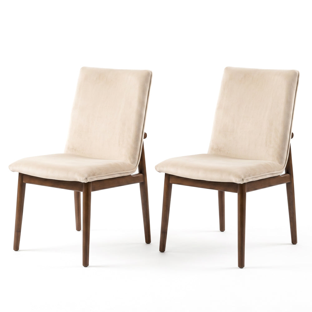 Moss Beige Velvet Dining Chair - Set of 2