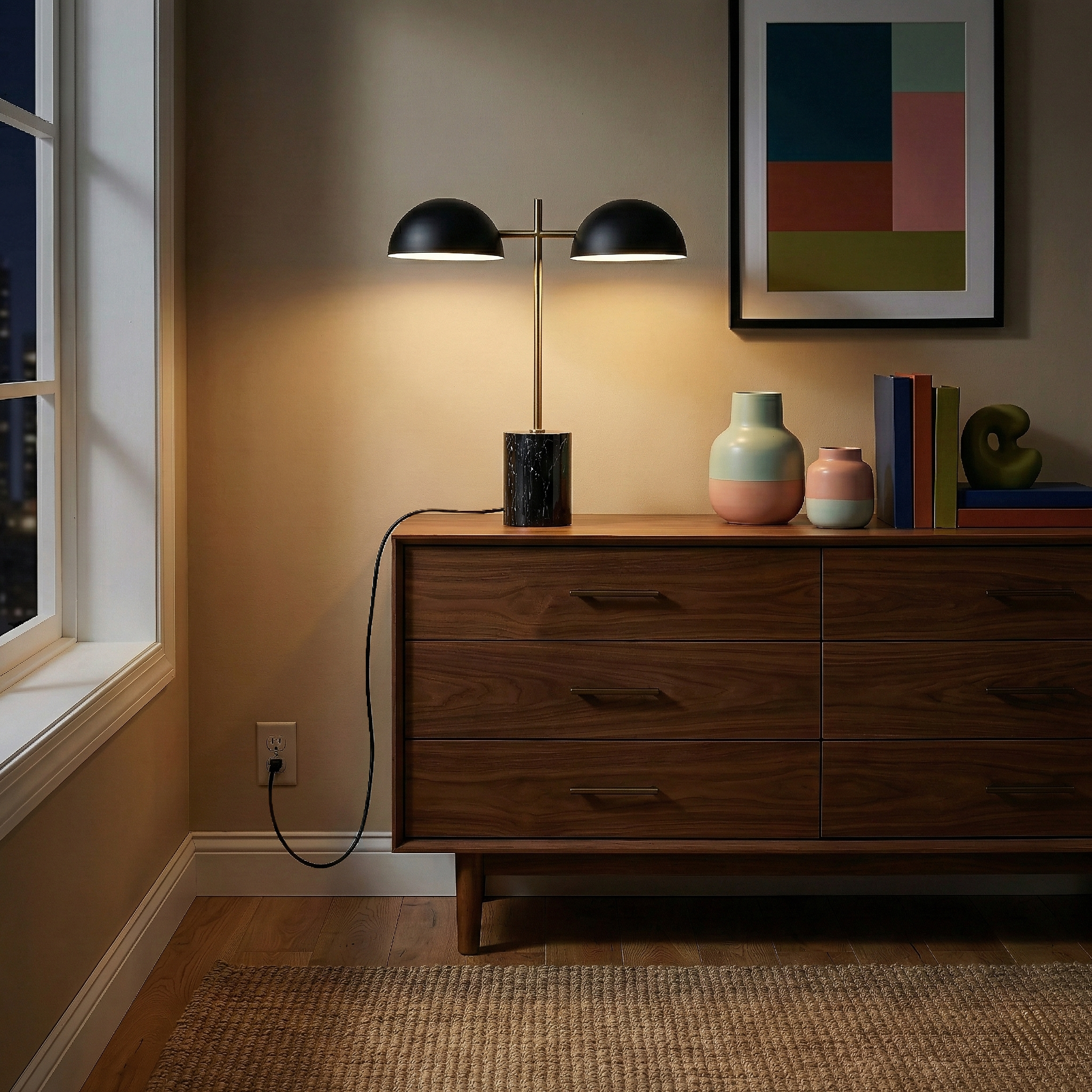Nova Hydro Black Table Lamp