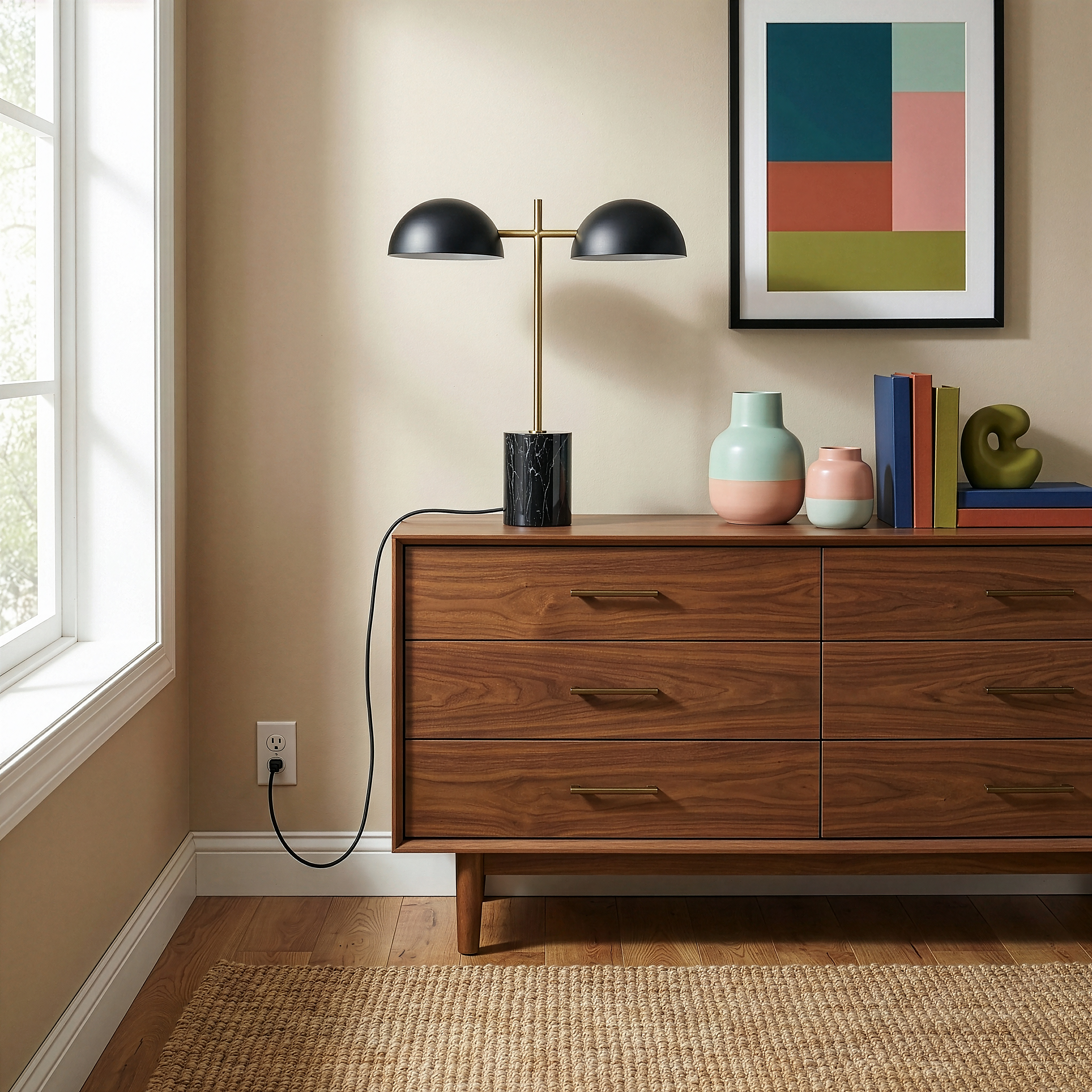 Nova Hydro Black Table Lamp