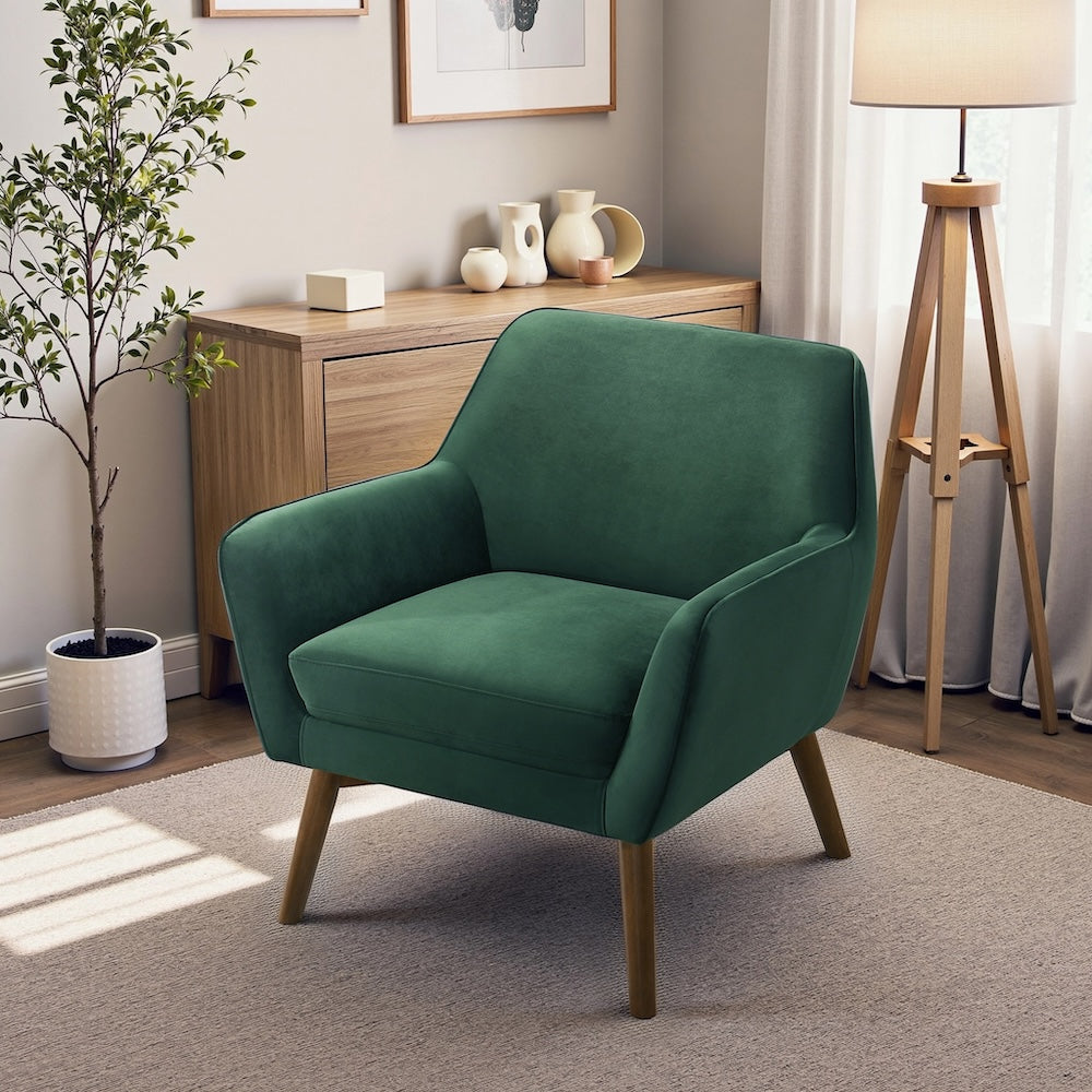 Penny Forest Green Velvet Lounge Chair