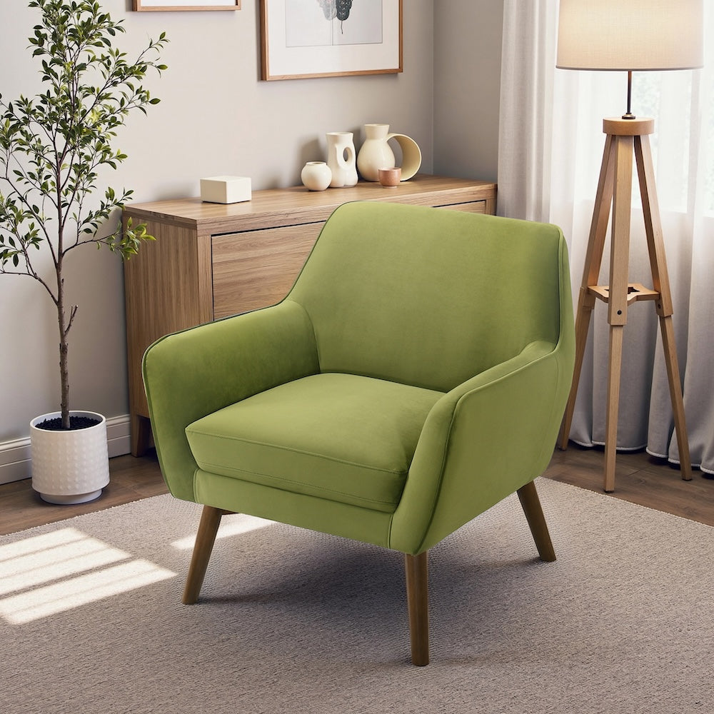 Penny Pistacho Green Velvet Lounge Chair