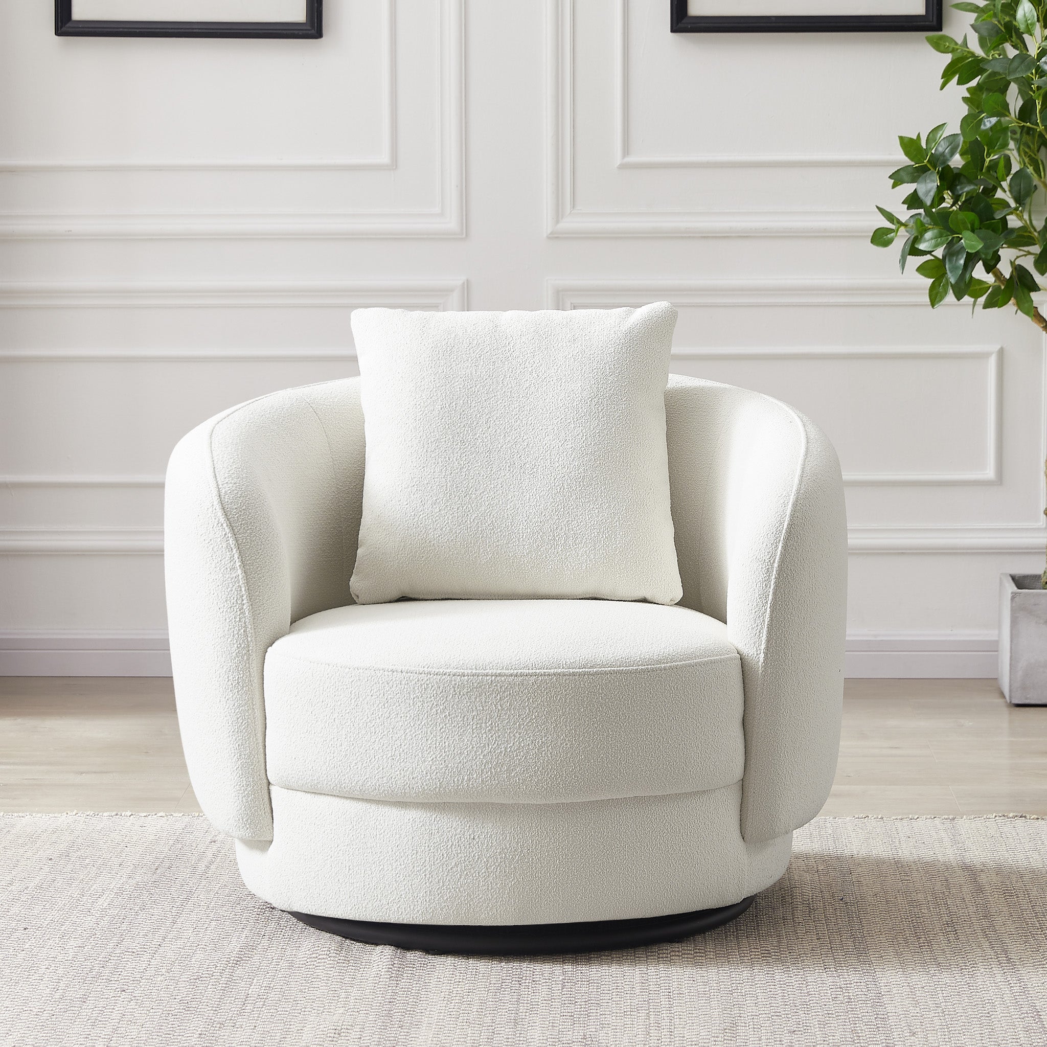 Perth Beige Boucle Lounge Chair