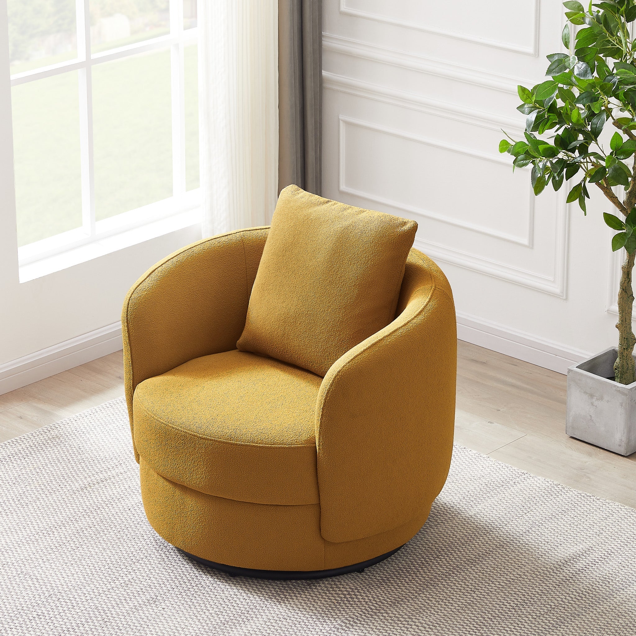 Perth Gold Boucle Lounge Chair