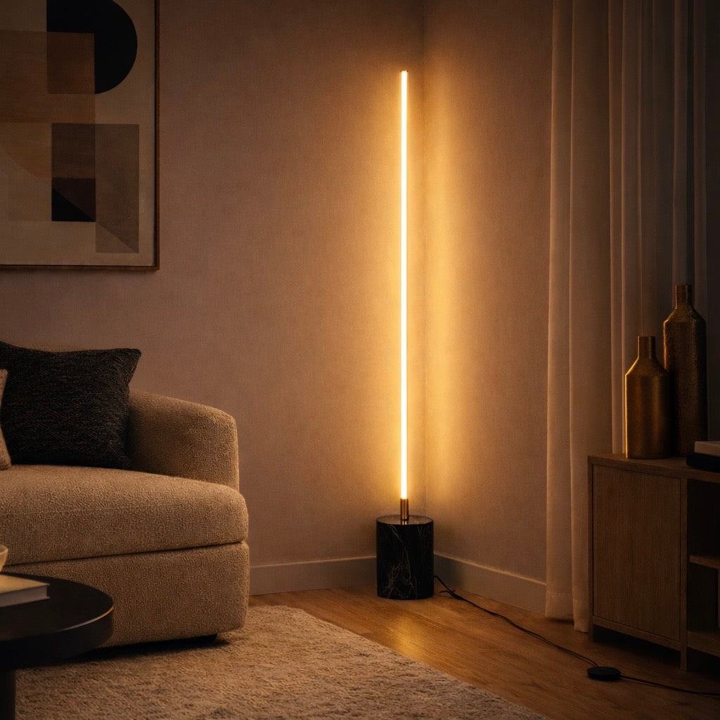 Prism Brassed Gold LED Floor Lamp