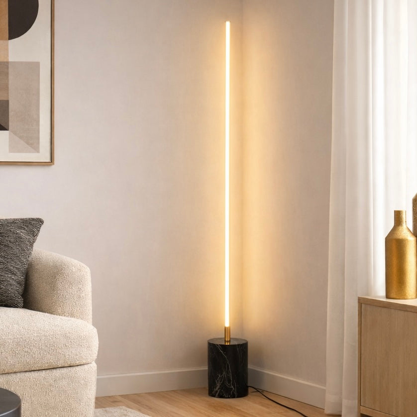 Prism Brassed Gold LED Floor Lamp