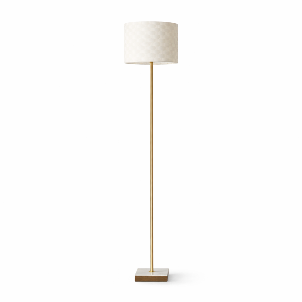 Pulsar Marble Base Floor Lamp - Dark Brown + White