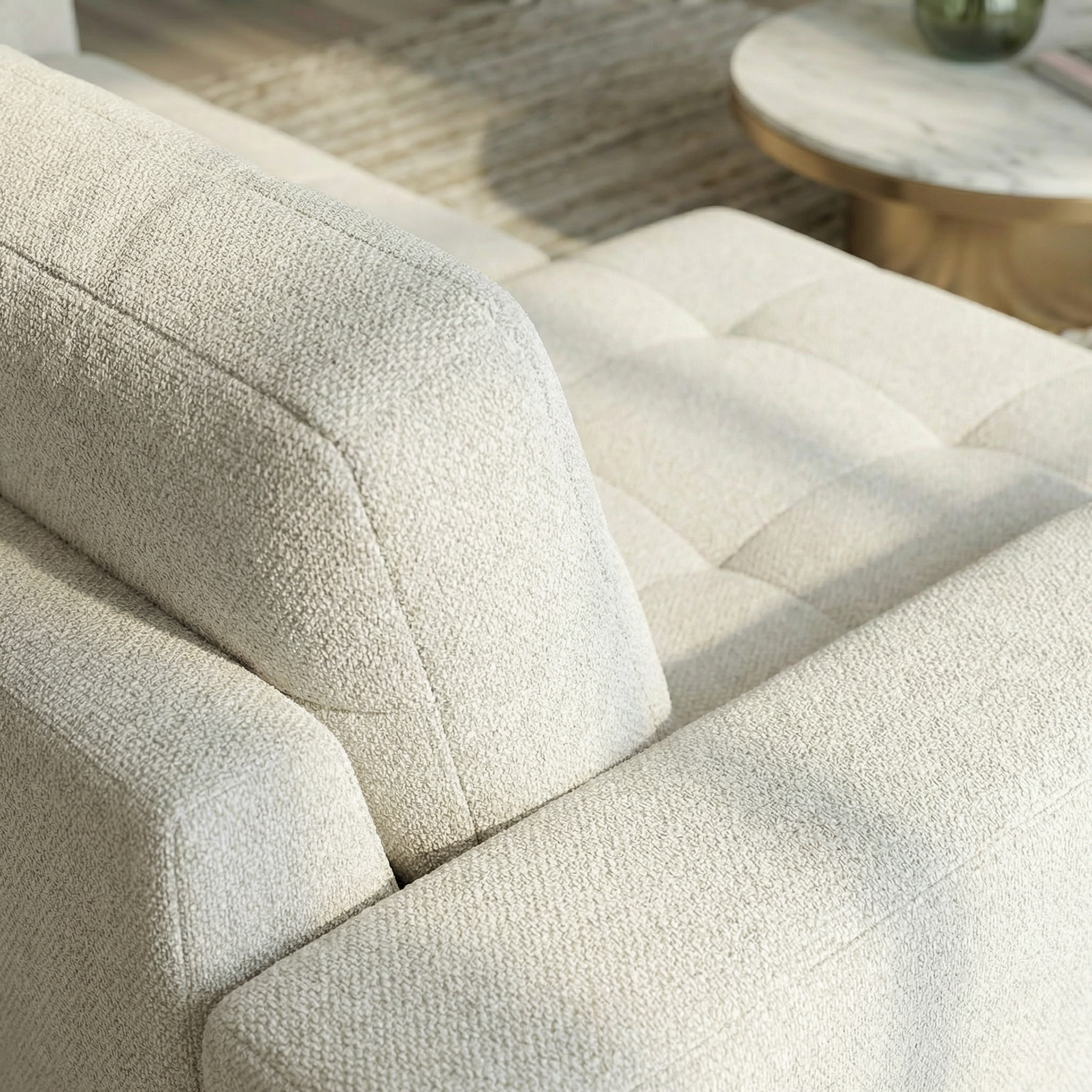 Quell Beige Linen PWR Slider Sofa