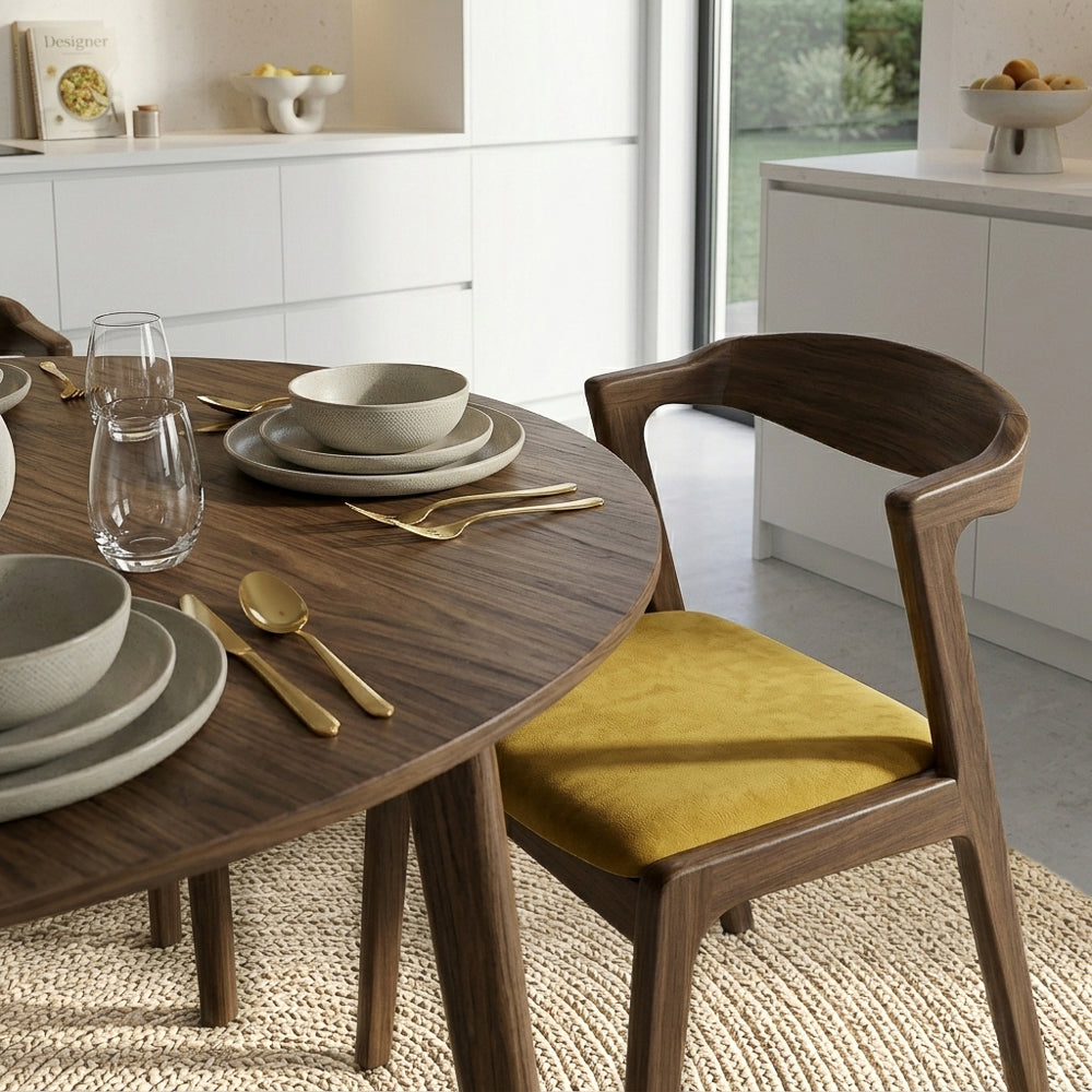 Reggie Dark Yellow Velvet Dining Chair - Set of 2