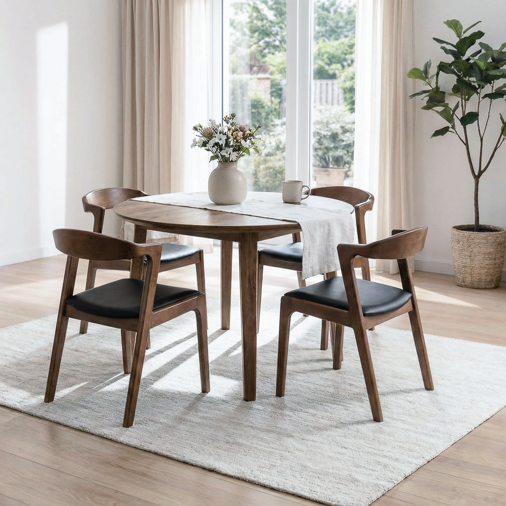Reggie Dining Chair Black Leather - Set of 2