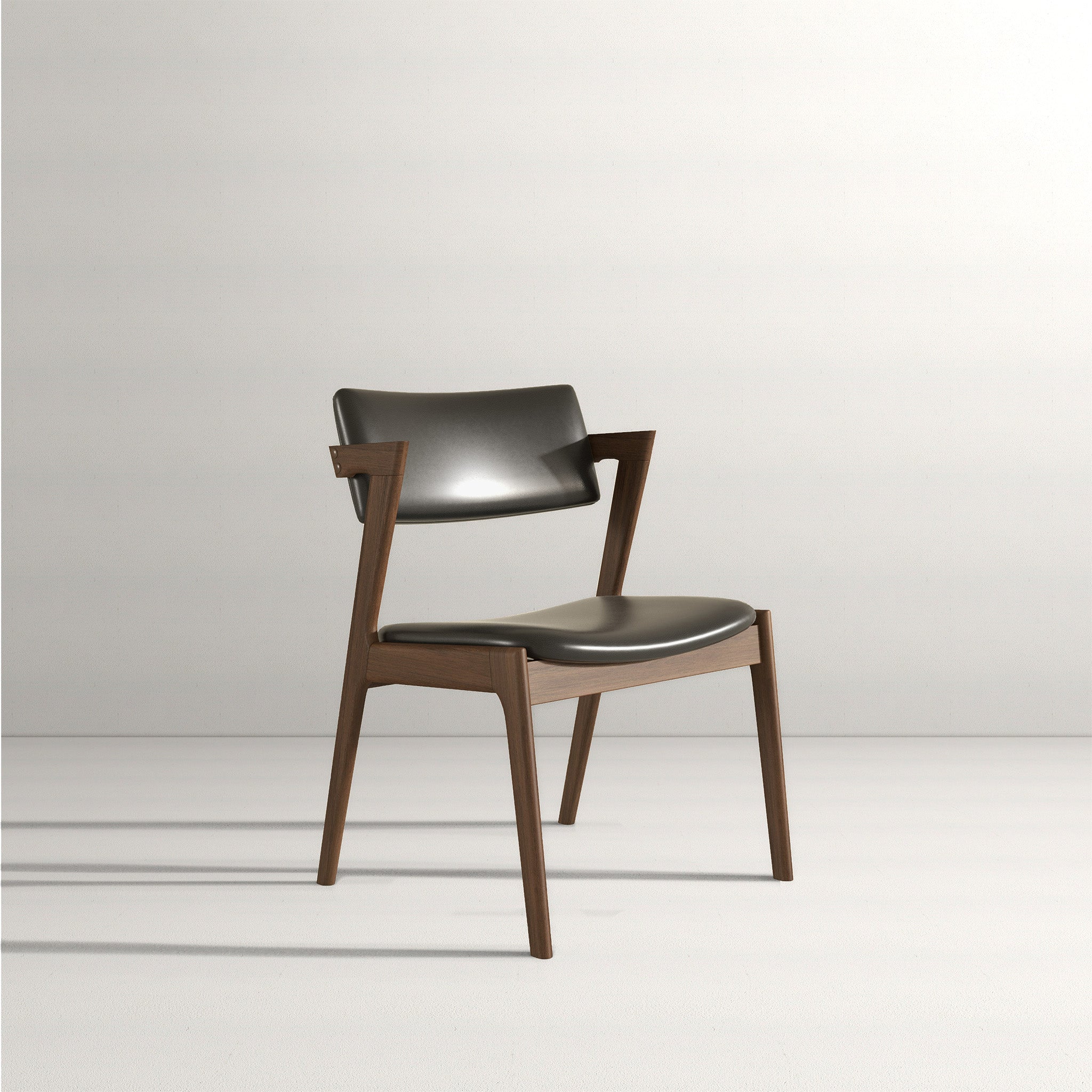Ricco Dining Chair Black Leather Set of 2