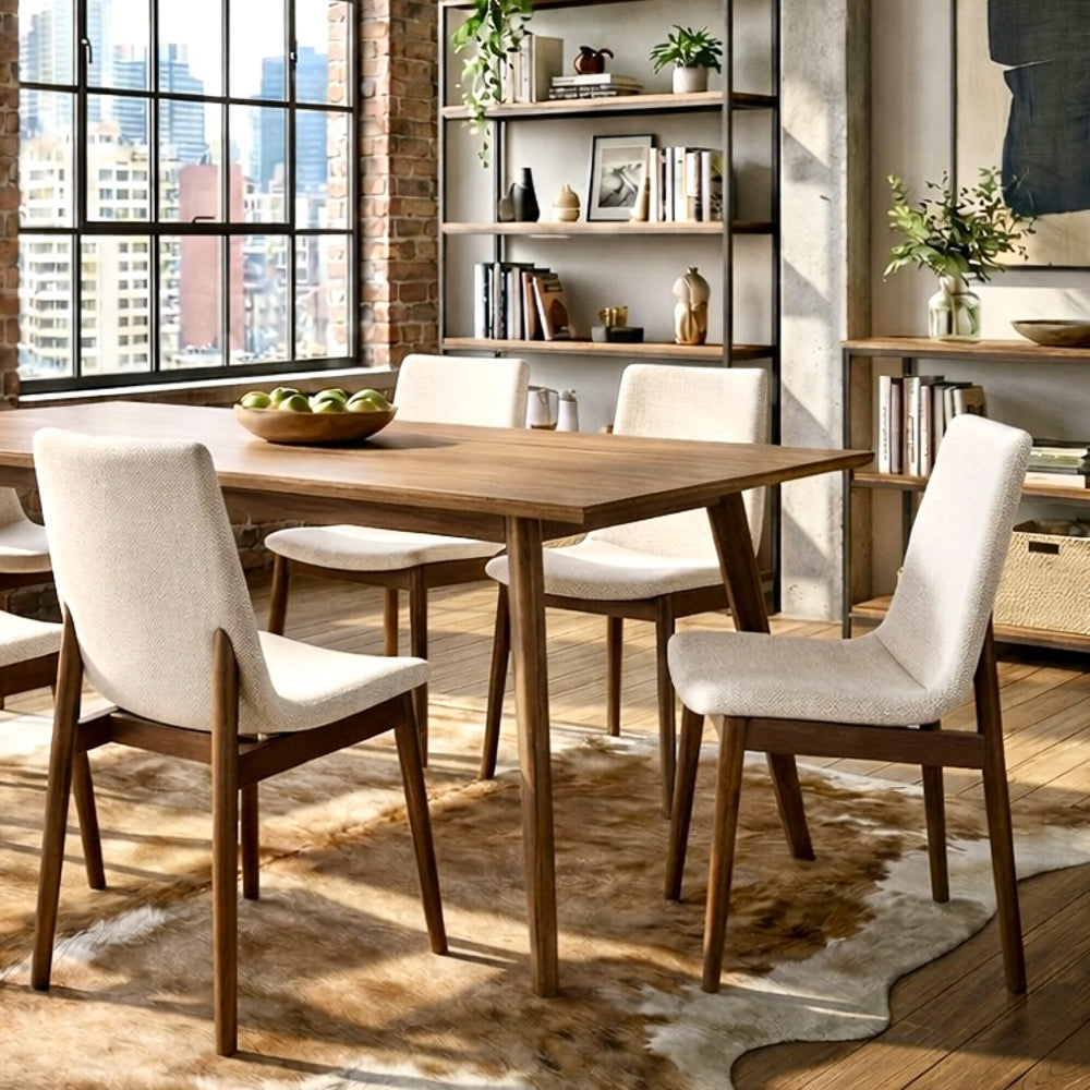 Rouka Beige Fabric Dining Chair - Set Of 2