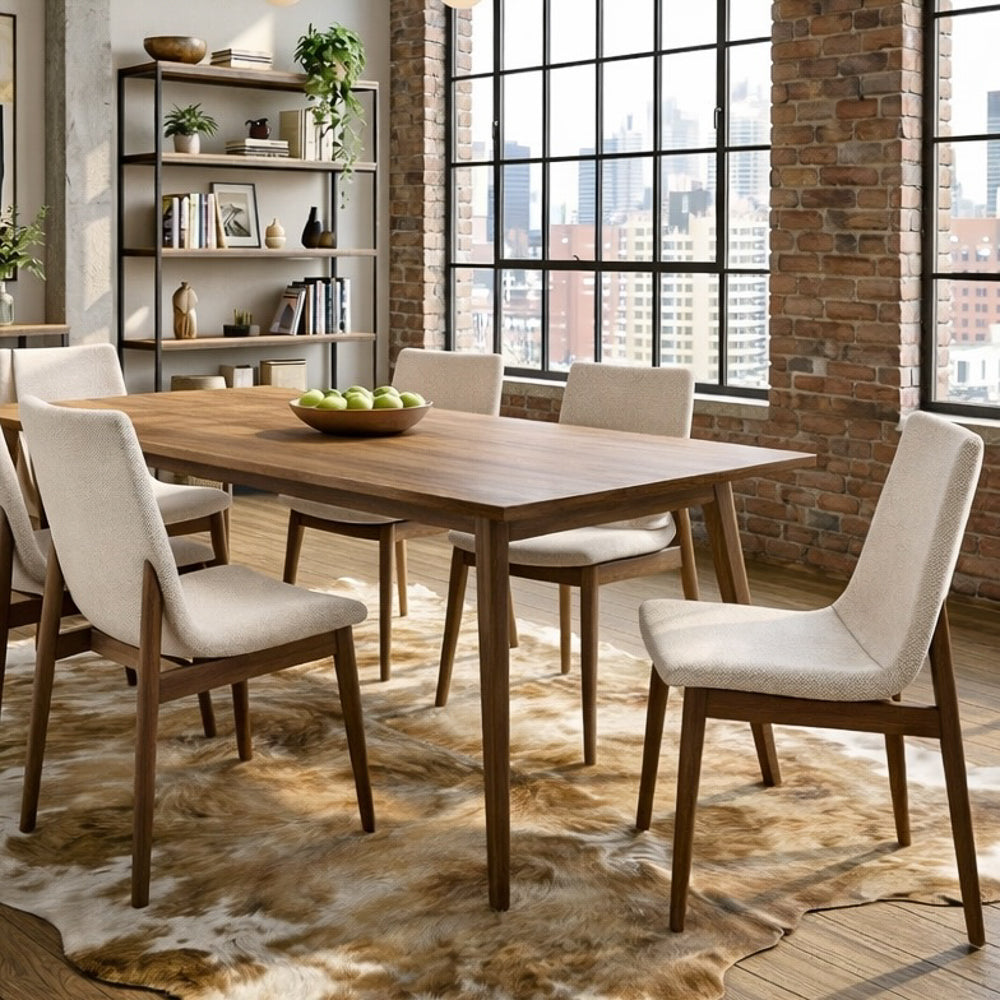 Rouka Beige Fabric Dining Chair - Set Of 2