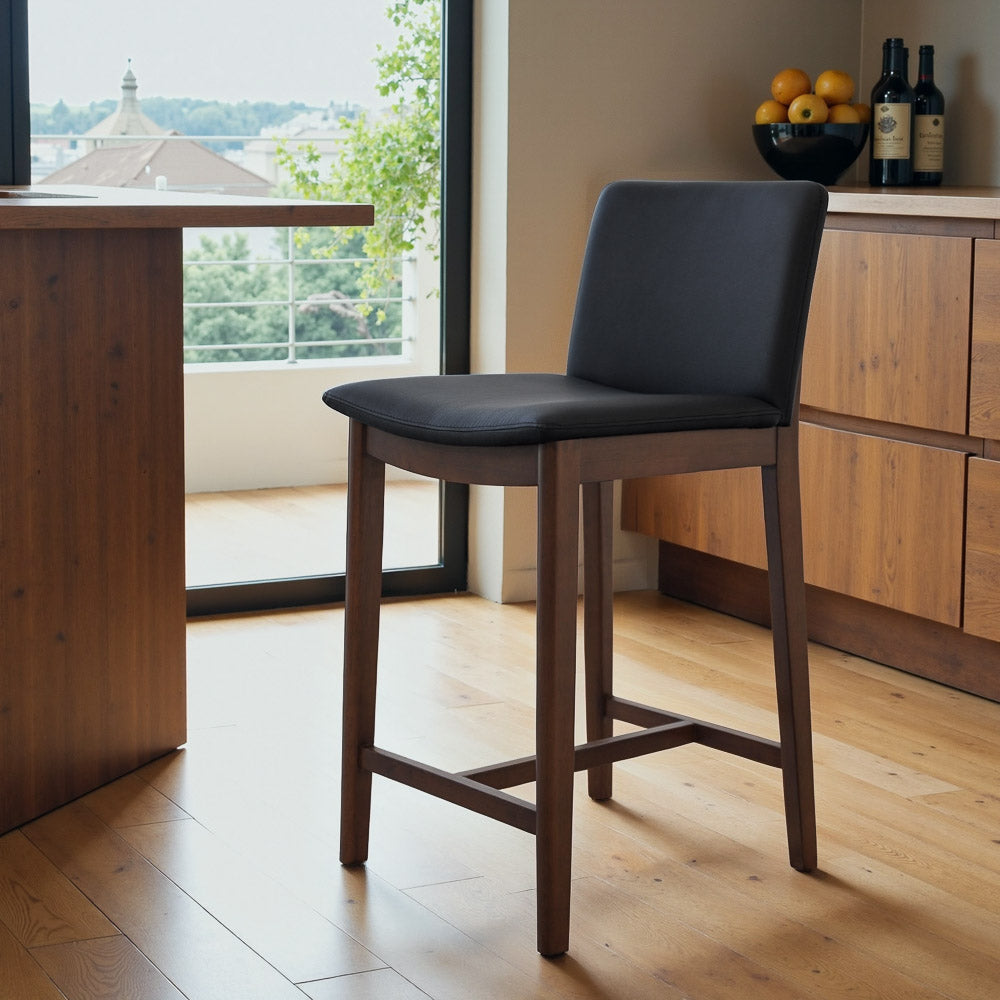 Sheldon Black Leather Counter Chair