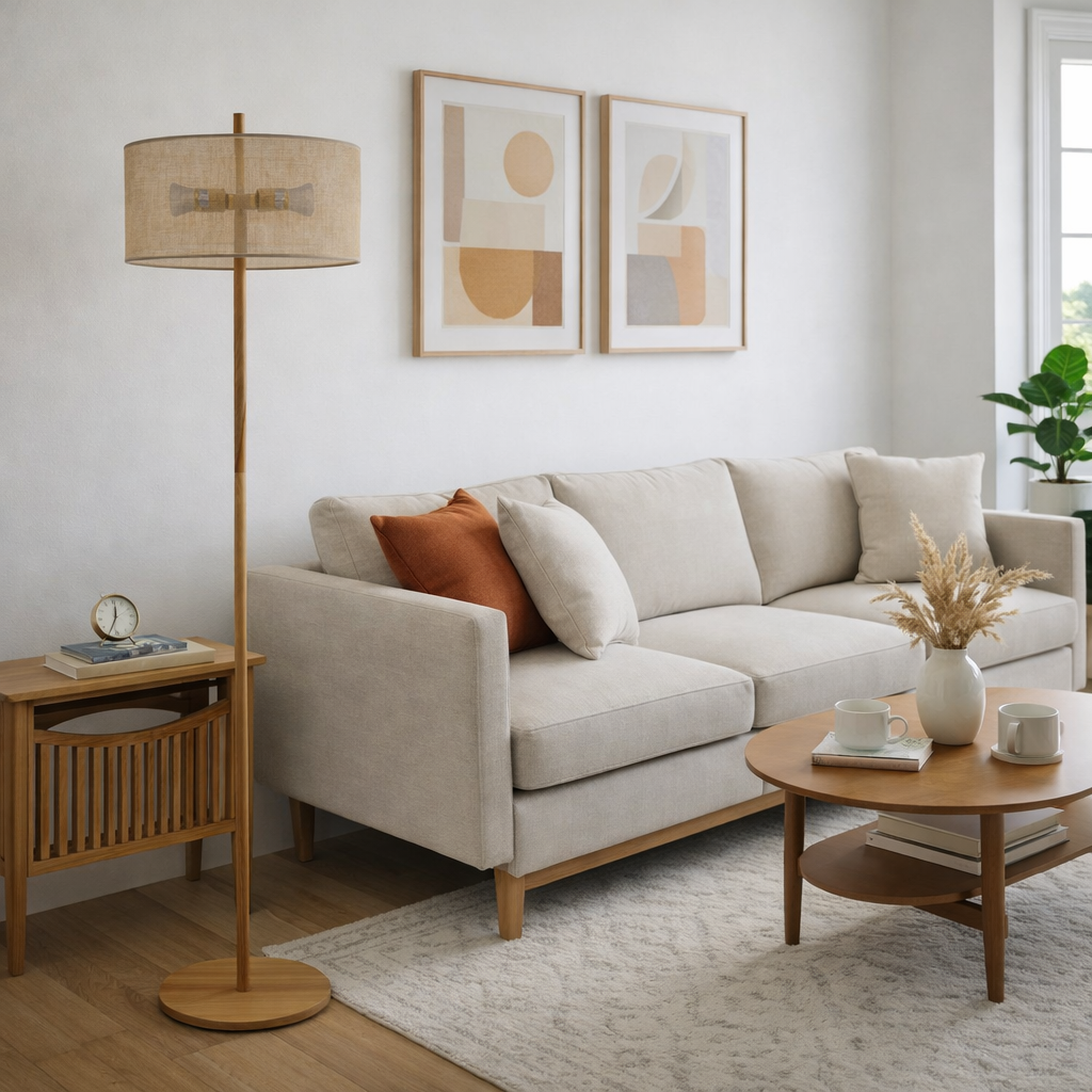 Shimmer Floor Lamp - Oak + Natural