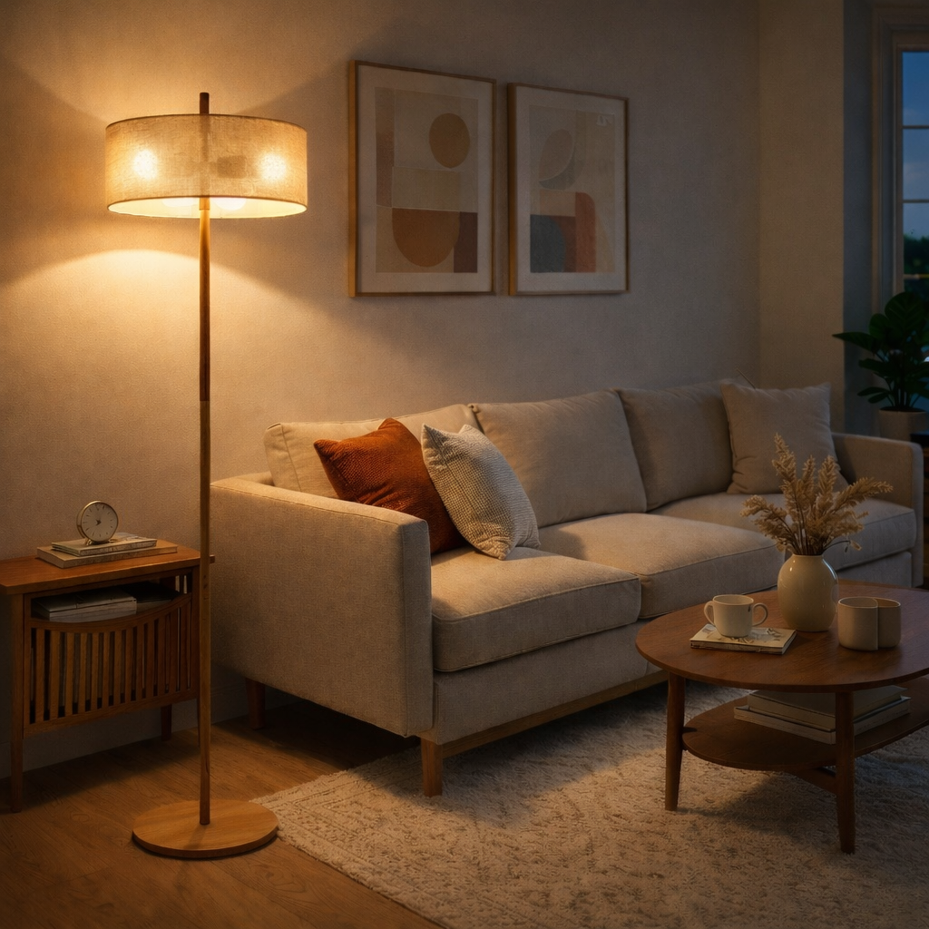 Shimmer Floor Lamp - Oak + Natural